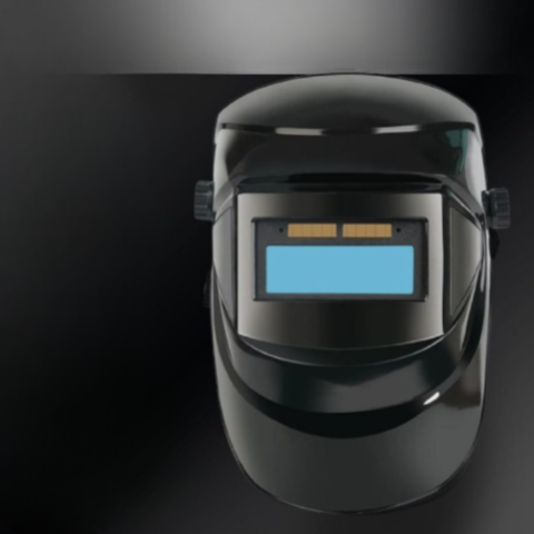 Auto-dunkelnder Schweißhelm mit Stirnlampe