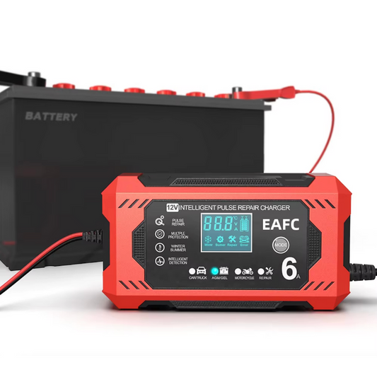 Intelligent Bilbatterioplader 12V/24V - LCD-display & Automatisk Beskyttelse