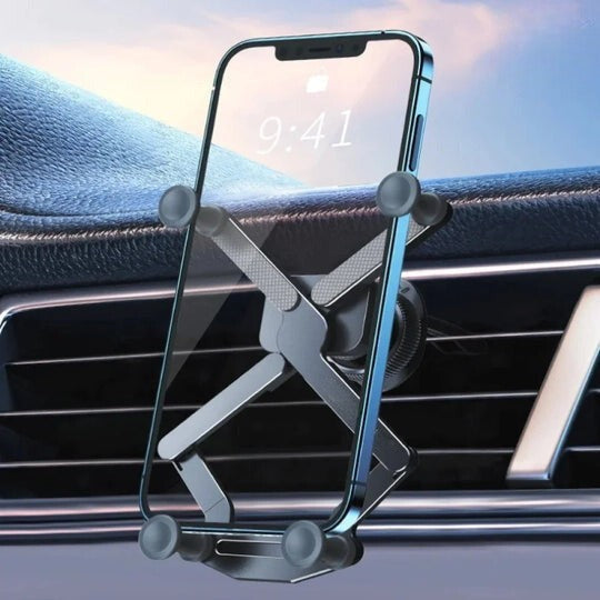 Podpora telefónu do auta, mriežka ventilácie – rotácia 360° a automatické uzamknutie