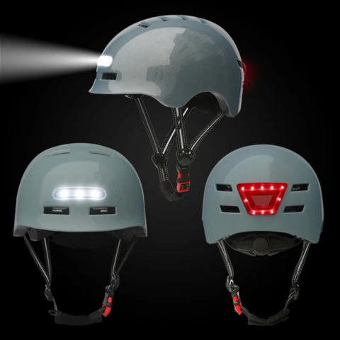 Casque De Vélo Urbain – Avec Éclairage LED Avant Et Arrière