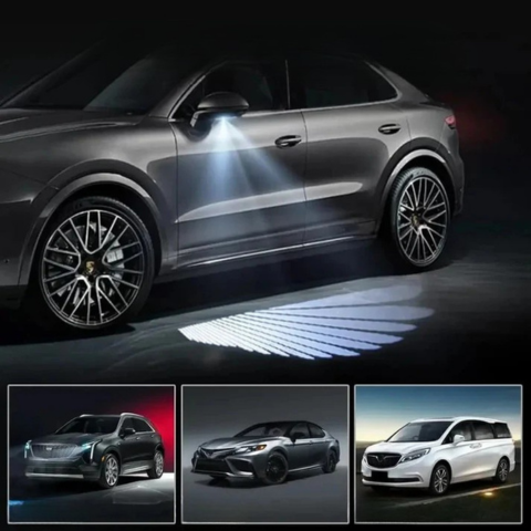 Luce della porta dell'auto con ali d'angelo - Effetto visivo e stile unico