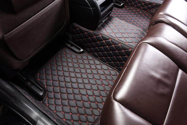 Waterproof Car Mats – Black & Red Sport Style