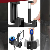 Podpora telefonu a taška na opěrku hlavy – 2-v-1 praktická 