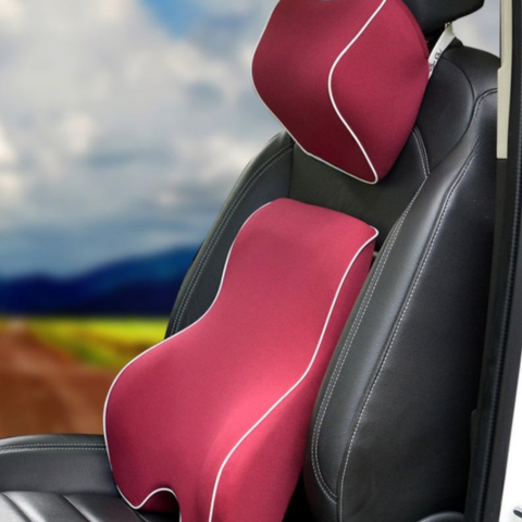 Bederní opěrka a polštářek pod hlavu z paměťové pěny - pohodlí a úleva pro záda