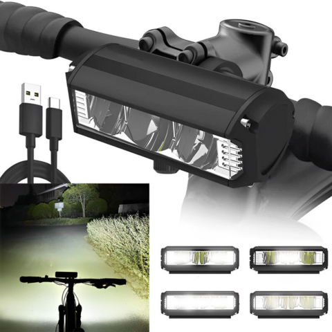 Lámpara de bicicleta recargable – impermeable y ultra brillante 