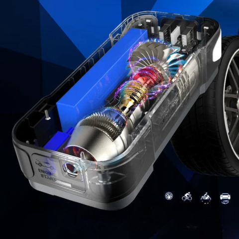 Bærbar Auto Starter — Multifunktionel med Kompressor 
