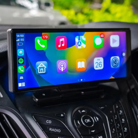 Schermo Auto Multifunzionale – Supporto per Telecamera di Retromarcia e Controllo Vocale 