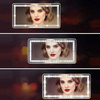 Oglindă Led pentru machiaj auto - design compact și lumină reglabilă