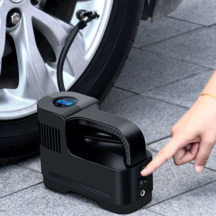 12V Digital Portable Air Compressor with LED Light — Safety and Night Use 